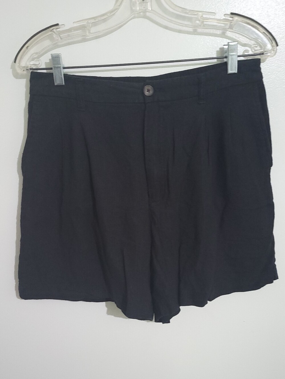 GAP High-rise Pleated Linen Shorts Black Size 10